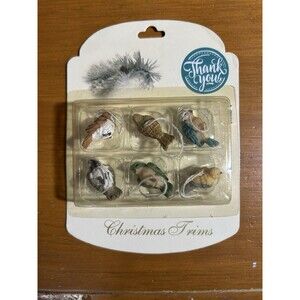 Set of six Mini  Bird Tree Trimming Ornaments New In Package